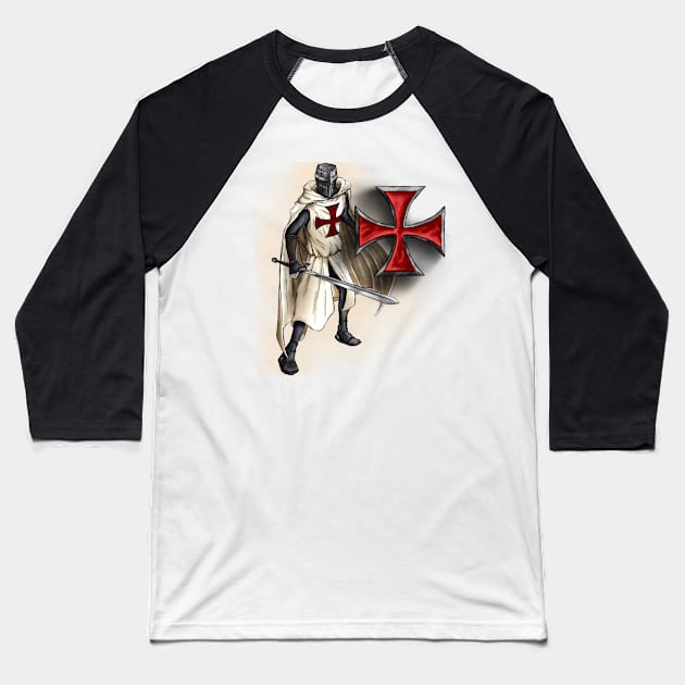Freemasons Masonic York Rite Knight Templar in red and white Baseball T-Shirt by hclara23